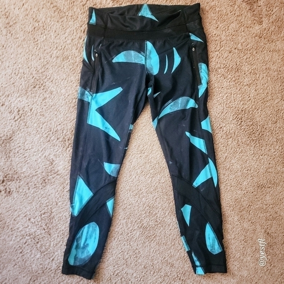 Lululemon Inspire Tight II Full-On Luxtreme Size 8 Blue/Black BSSX - Picture 2 of 5